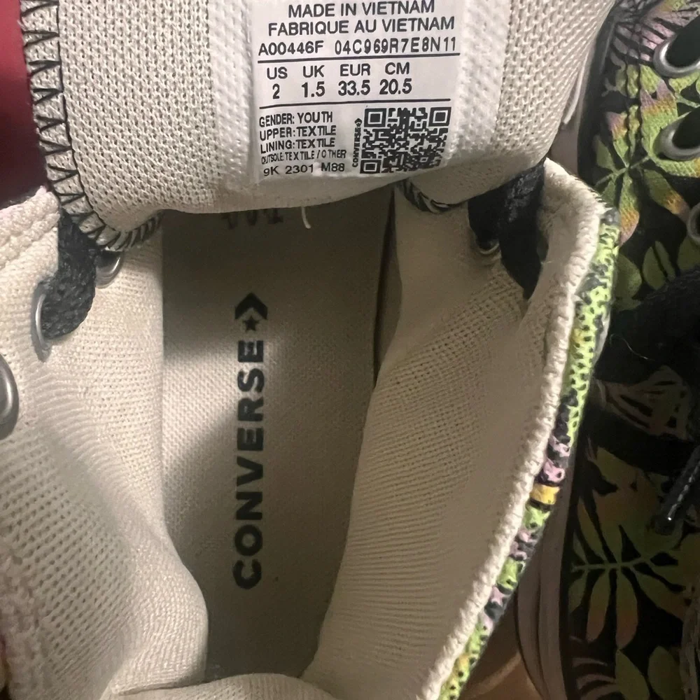 Converse CTAS Eva Lift Platform Sneaker Pink Green Black Canvas High Top Girls 2